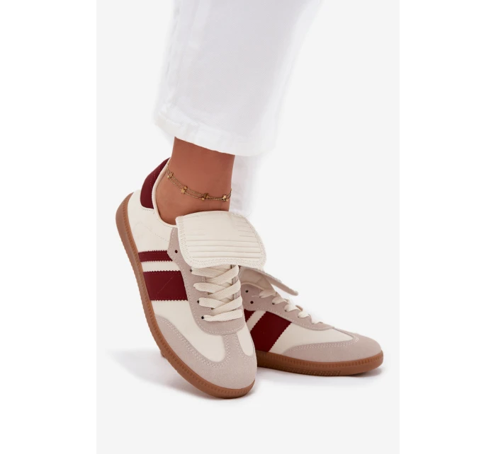 Nízké Dámské Tenisky S Ohnutým Jazykem Bordó Ardira Nízké Dámské Tenisky S Ohnutým Jazykem Bordó Ardira