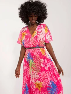 Sukienka DHJ SK  ciemny różowy model 20105370 - FPrice