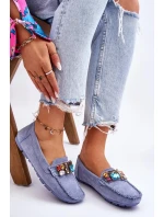 Dámské semišové mokasíny s krystaly Modre Lucille Dámské semišové mokasíny s krystaly Modre Lucille
