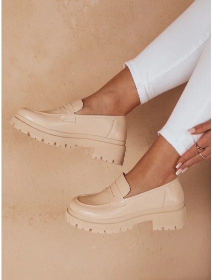 Dámské mokasíny na platformě TORINO beige FashionStreet ZY0777