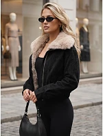 Kurtka damska zimowa z futerkiem czarna model 22386889 - FashionStreet Kurtka damska zimowa z futerkiem czarna model 22386889 - FashionStreet