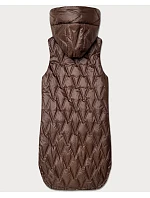 Tenká oboustranná vesta v barvě čokolády a s leopardím vzorem (B6065/B6066-14) Tenká oboustranná vesta v barvě čokolády a s leopardím vzorem (B6065/B6066-14)