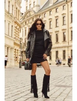 Dámské kozačky na jehlovém podpatku s třásněmi černé model 21709824 - Boto