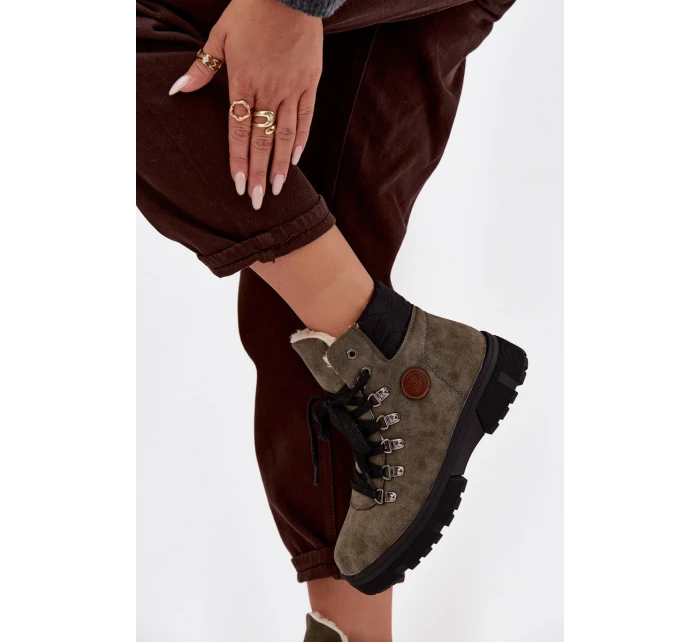 Zateplené dámské trapery na platformě tmavě zelené Zaraine Zateplené dámské trapery na platformě tmavě zelené Zaraine