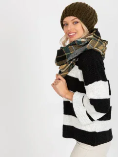 Tunelová šála AT KM model 17833745 černá a béžová - FPrice