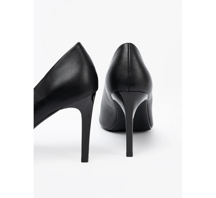 Stylové černé  lodičky dámské na jehlovém podpatku