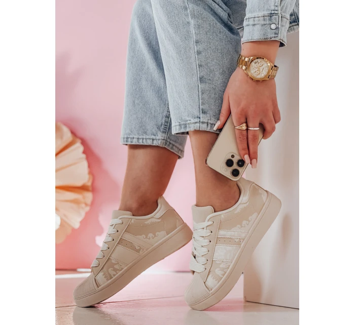 LUCIOS béžové FashionStreet dámské tenisky na platformě ZY0863
