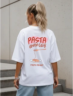 koszulka damska z nadrukiem oversize biała model 22261596 - FashionStreet