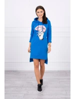 Šaty s delšími zády a barevným chrpovým potiskem Šaty s delšími zády a barevným chrpovým potiskem