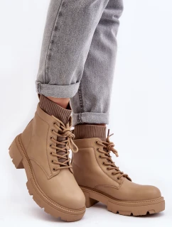 Dámské kozačky s ponožkou v hnědé barvě Rivella