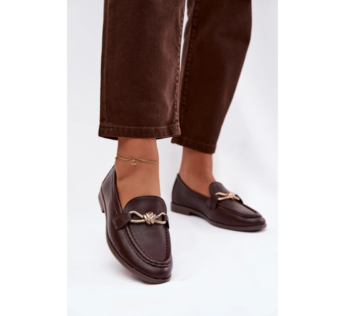 Dámské mokasíny s ozdobným detailem čokoládové rozinky