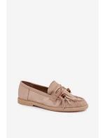Dámské mokasíny s třásněmi a korálky Béžové Teressa Dámské mokasíny s třásněmi a korálky Béžové Teressa