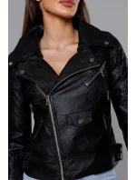 Černá bunda ramoneska s klopami model 18117106 - Forget me not FASHION