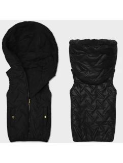 Černá dámská vesta s kožešinovou podšívkou model 21389962 - S'WEST