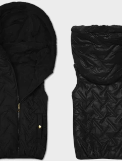 Černá dámská vesta s kožešinovou podšívkou model 21389962 - S'WEST