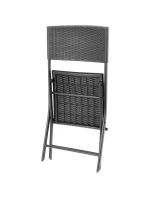 BALKONOVÝ NÁBYTEK SET STŮL 58X58X70CM A 2 ŽIDLE ČERNÁ