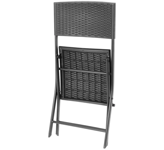 BALKONOVÝ NÁBYTEK SET STŮL 58X58X70CM A 2 ŽIDLE ČERNÁ