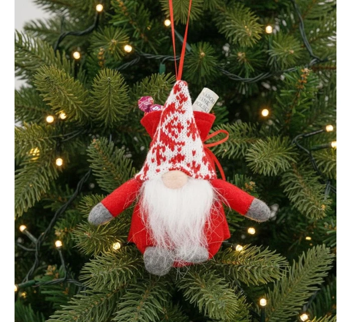 DEKORATIVNÍ ZRCADLO S DÁRKOVÝM SÁČKEM 15CM ČERVENÉ