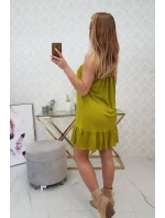 Šaty s tenkými pásky z kiwi