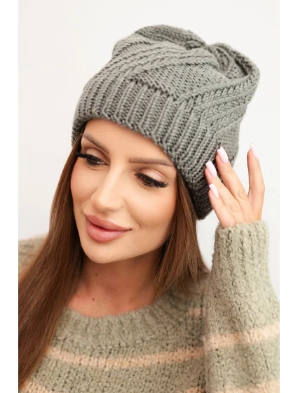 Dámská zimní čepice s vlnou tmavě šedá Dámská zimní čepice s vlnou tmavě šedá