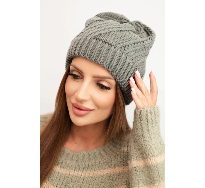 Dámská zimní čepice s vlnou tmavě šedá Dámská zimní čepice s vlnou tmavě šedá