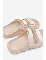 Dámské Pěnové Pantofle Se Suchými Zipy Big Star RR274A529 Béžové Dámské Pěnové Pantofle Se Suchými Zipy Big Star RR274A529 Béžové