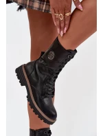 Dámské workery s ozdobným detailem zateplené černé model 21712837 - Boto