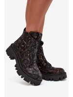 Dámské botky Artiker – černá/zlatá ozdobou, zateplené Dámské botky Artiker – černá/zlatá ozdobou, zateplené
