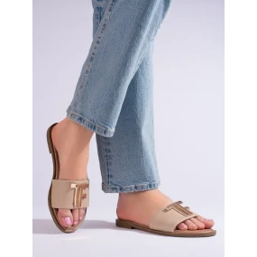 Trendy dámské  nazouváky hnědé bez podpatku