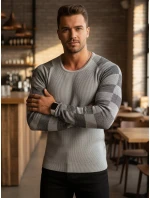 Pánský svetr přes hlavu ecru FashionStreet WX1636