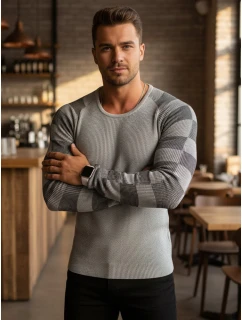 Pánský svetr přes hlavu ecru FashionStreet WX1636