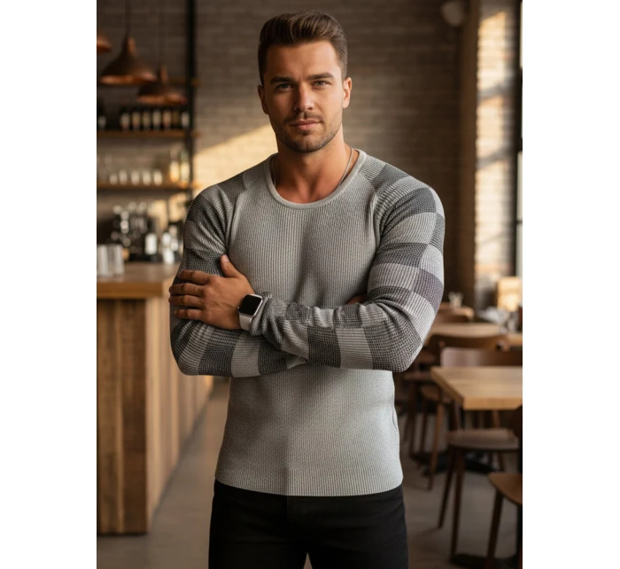 Pánský svetr přes hlavu ecru FashionStreet WX1636