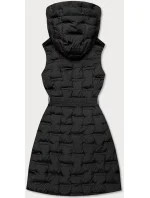 Dlouhá černá dámská vesta s páskem (JIN217) Dlouhá černá dámská vesta s páskem (JIN217)