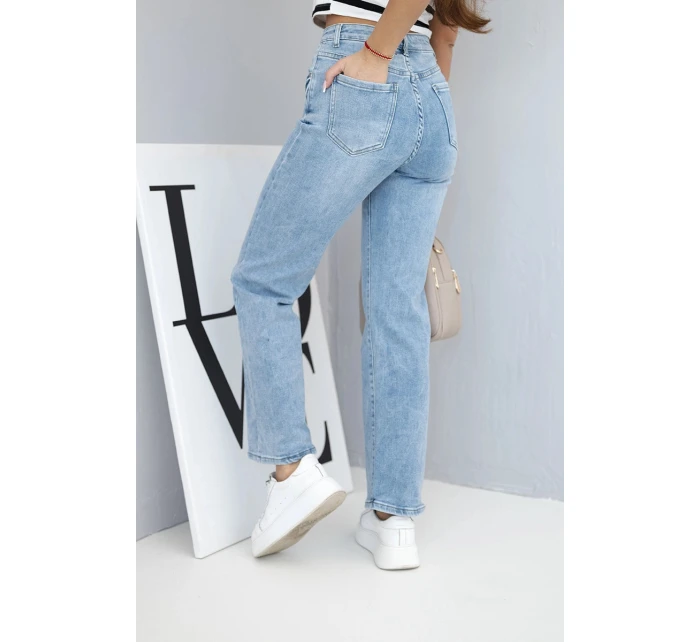 Dámské džíny s širokou nohavicí a vysokým pasem
