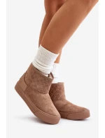 Sněhové boty na zip zateplené kožešinou Big Star model 21675203 Béžové - Big Star Shoes Sněhové boty na zip zateplené kožešinou Big Star model 21675203 Béžové - Big Star Shoes