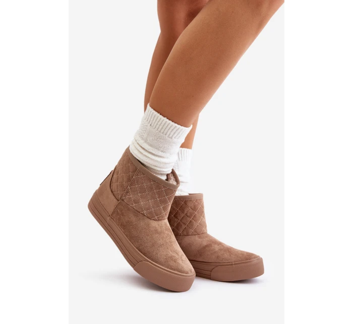 Sněhové boty na zip zateplené kožešinou Big Star model 21675203 Béžové - Big Star Shoes Sněhové boty na zip zateplené kožešinou Big Star model 21675203 Béžové - Big Star Shoes