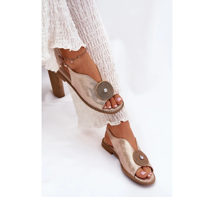 Lesklé Dámské Sandály S Dekorativním Detailem S.Barski KV51-012 Růžové Zlato