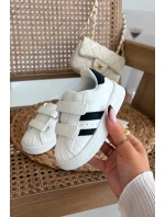 Dětské Sportovní Boty Sneakersy Z Eko Kůže Bílé Renel Dětské Sportovní Boty Sneakersy Z Eko Kůže Bílé Renel