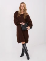 Sukienka IN SK model 21782346 ciemny brązowy - FPrice Sukienka IN SK model 21782346 ciemny brązowy - FPrice