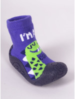 Yoclub Dětské chlapecké protiskluzové ponožky s gumovou podrážkou P3 modré