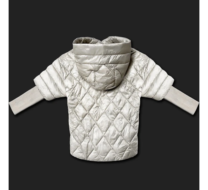 Světle béžová lehká dámská bunda s rukávy model 21061488 - MINORITY Světle béžová lehká dámská bunda s rukávy model 21061488 - MINORITY