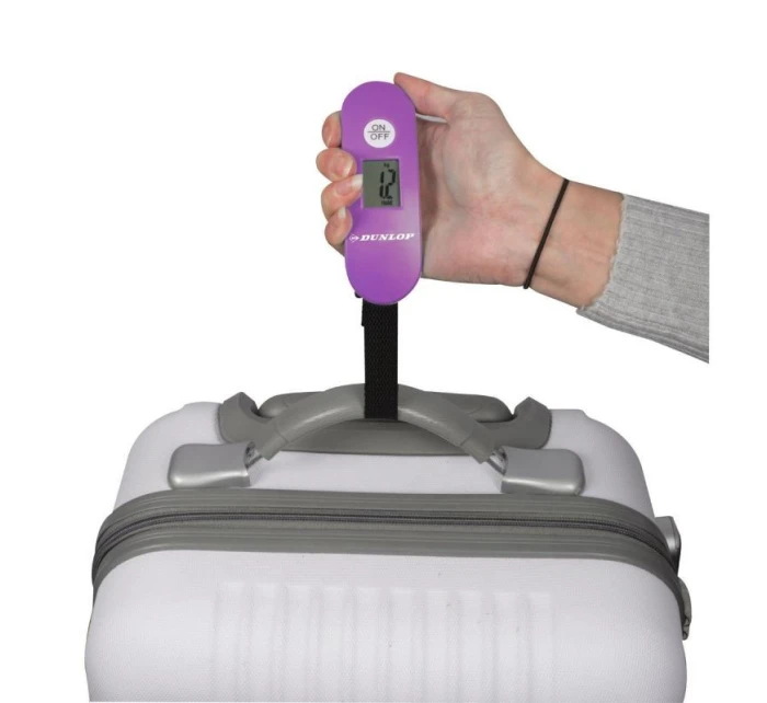 ELEKTRONICKÁ CESTOVNÍ VÁHA MAX. 40 KG DUNLOP FIALOVÁ