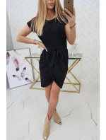 Šaty s obálkou dole černé Šaty s obálkou dole černé