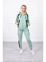 Sportovní sada s pruhy tmavě mátová Sportovní sada s pruhy tmavě mátová