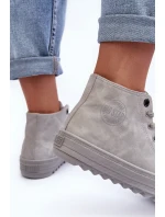 Dámské Tenisky Big Star Vysoké Zateplené Šedé GG274070 Dámské Tenisky Big Star Vysoké Zateplené Šedé GG274070