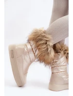 Dámské Sněhule S Kožíškem Béžové Big Star MM274380