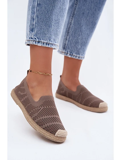 Dámské Otevřené Espadrilky Textilní Khaki model 22208315 - Boto Dámské Otevřené Espadrilky Textilní Khaki model 22208315 - Boto