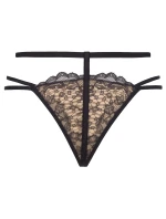 Tanga Marshmallow V-7888 černá/béžový - Axami