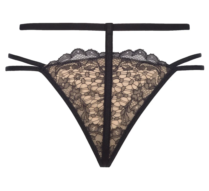 Tanga Marshmallow V-7888 černá/béžový - Axami