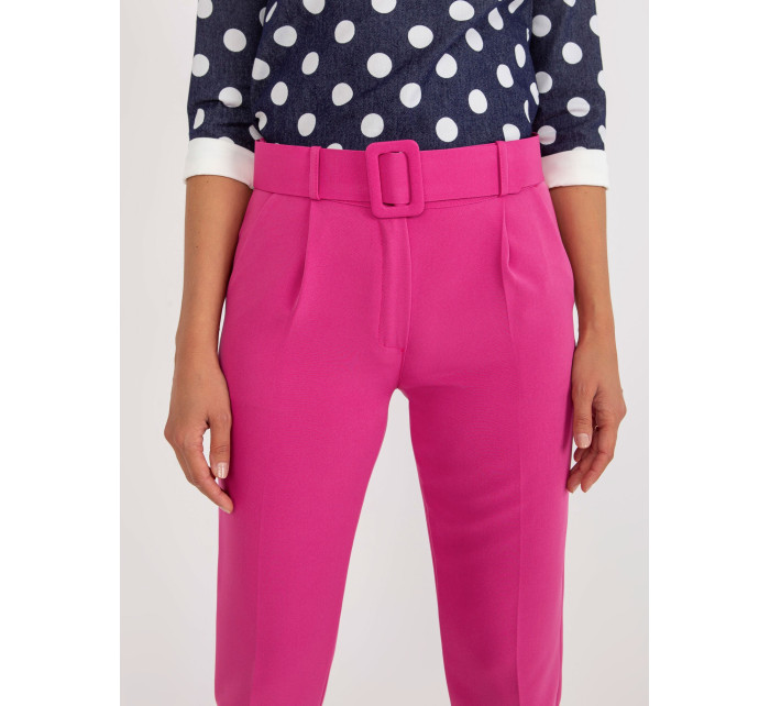 Tmavě růžové oblekové kalhoty s kapsami od Giulia